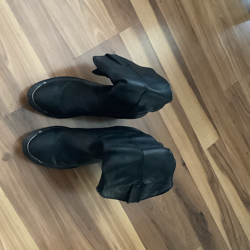 Durango Black Fold-Over Ankle Booties with Rounded Toe